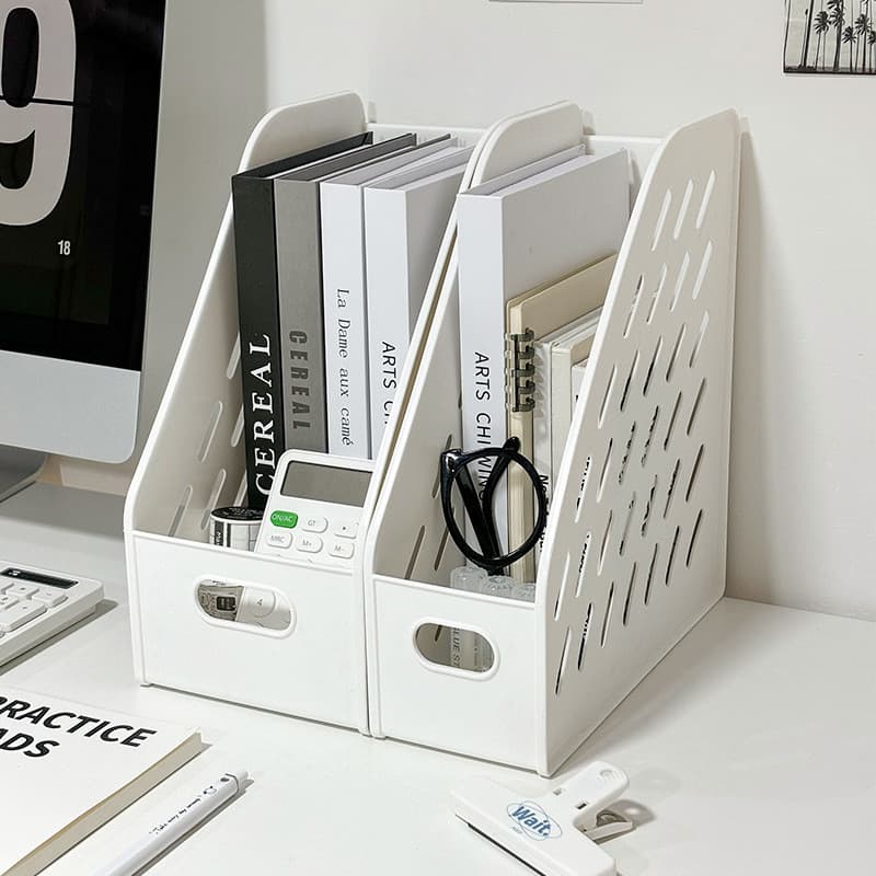 Organizador de arquivos para mesa de escritório, prateleira vertical para mesa de estudante, organizador de livros, supo