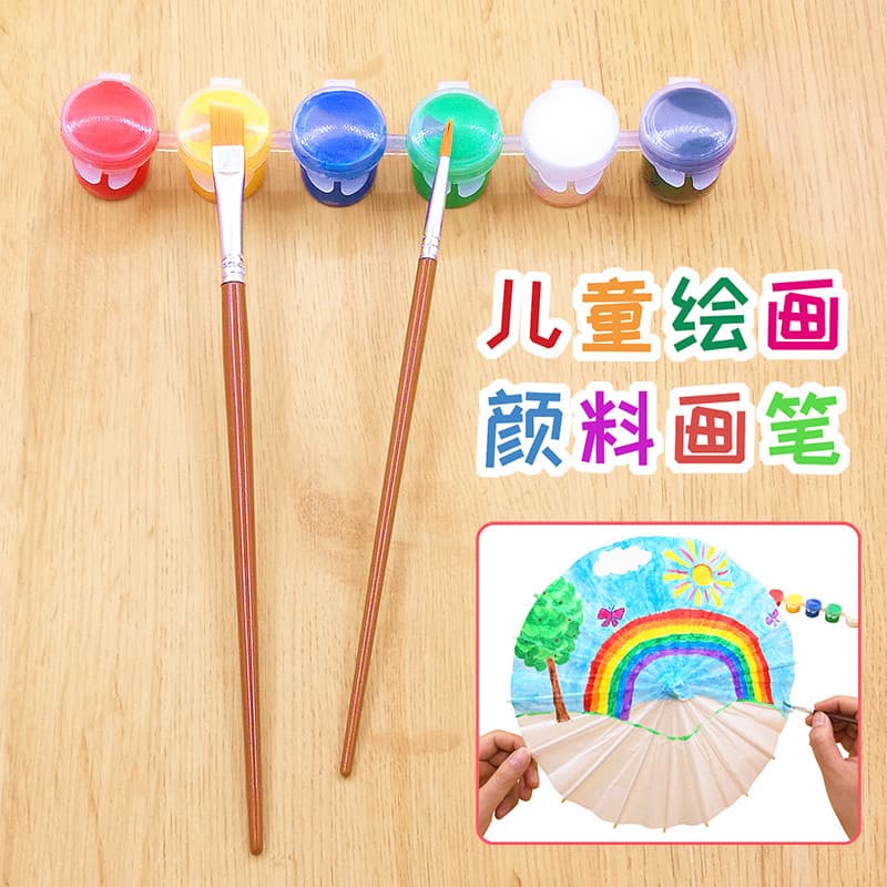 Pincel de pintura infantil pintado à mão pintura Graffiti acrílico seis cores 6 cores pincel oblíquo pico gancho linha c