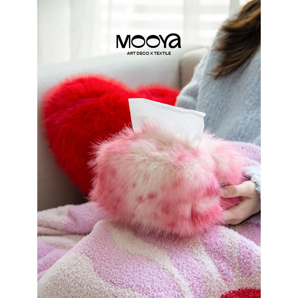 MOOYA luz luxo rosa bonito caixa de tecido de pelúcia caixa de papel mesa de café sala de estar quarto atmosfera ornamen