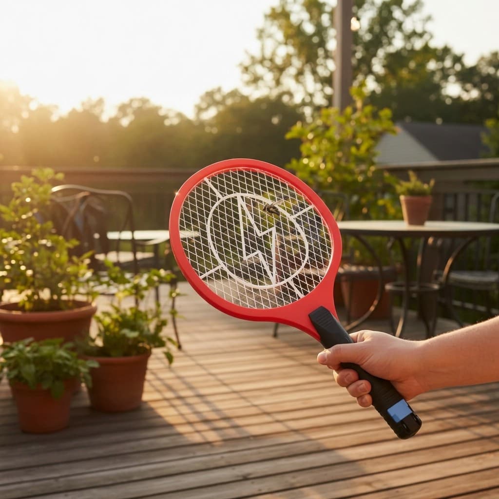 Raquete Elétrica Recarregável Bi-volt Mata Moscas Mosquitos