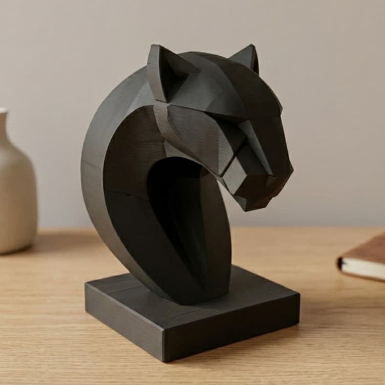 Pantera Negra Decorativa Preta Impressão 3D – Estátua Geek Minimalista Home Decor Presente Criativo