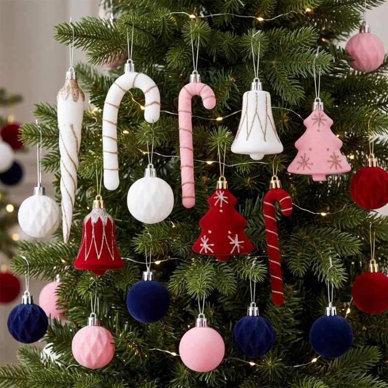 yu Conjunto De Bugigangas De Natal Suspensas Com 10 Variedades De Férias Silhuetas Mistas E Acabamento Suave Para Exibiç