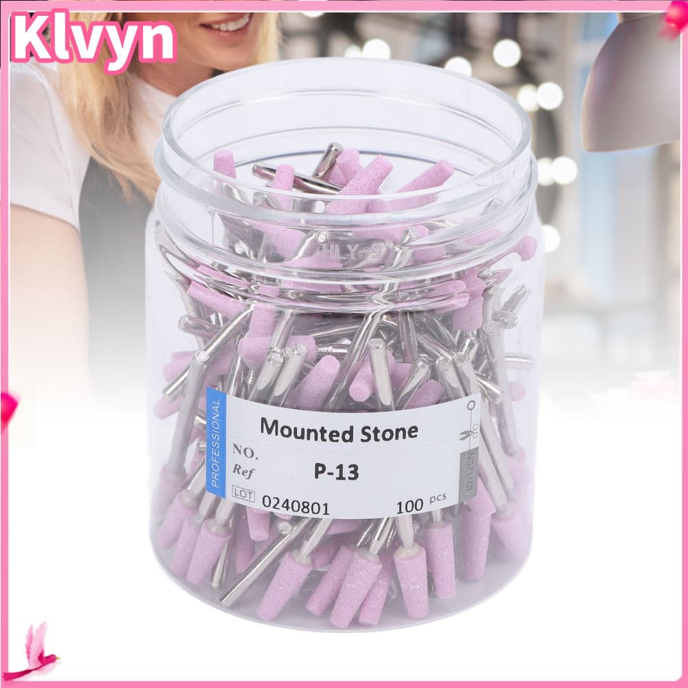 Klvyn-br Dioche Elétrica Unhas Brocas 100pcs Cabeças de Quartzo Conjunto de Acessórios de Manicure Rebarba de Polimento