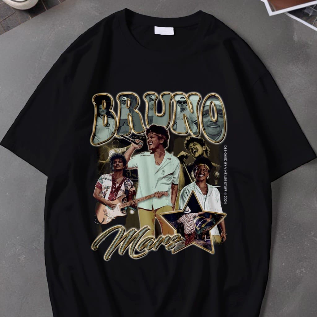Camiseta camisa Unissex Graphic Bruno Mars Artista Boolteg Camisa 100% Algodão Promoção