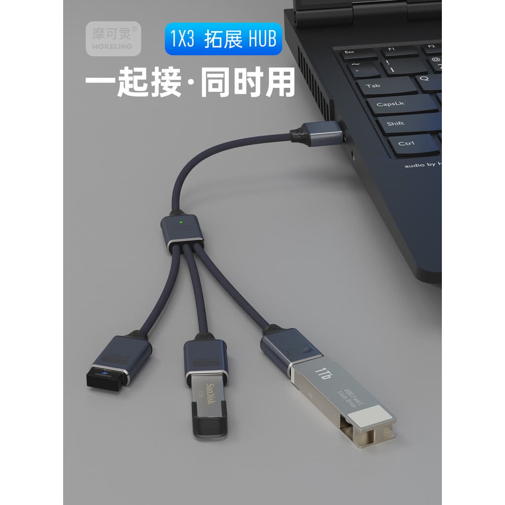 Mocolin Divisor USB Um para Quatro/Três Conversor Notebook Expansão Externa Extensor de Interface USP hub UBS tipo-c Div