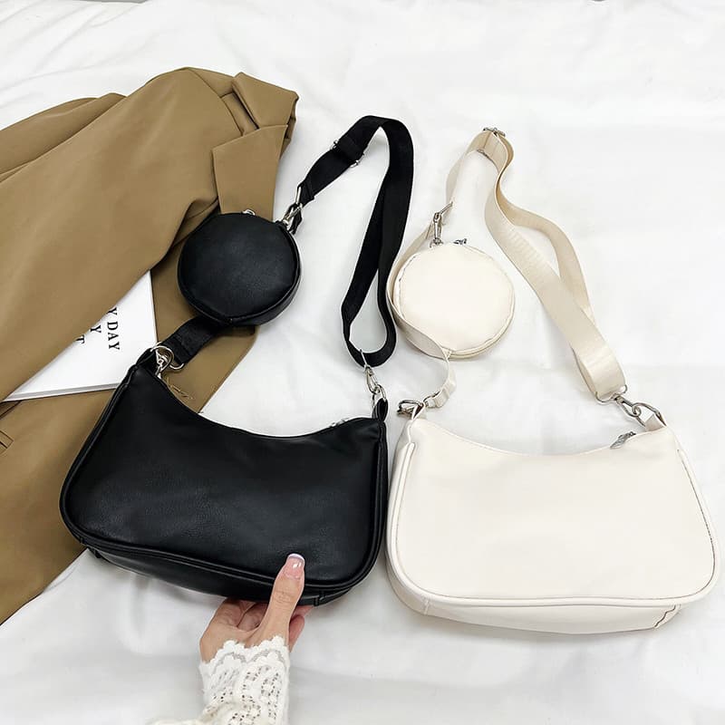 2023 novo estilo saco moda feminina de um ombro saco do mensageiro simples axilas saco cor sólida criança-mãe saco Bague