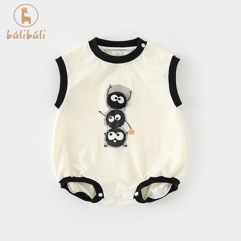 Bebê bebê macacão roupas de verão bebê menino colete macacão verão bonito estilo ocidental sem mangas triângulo macacão