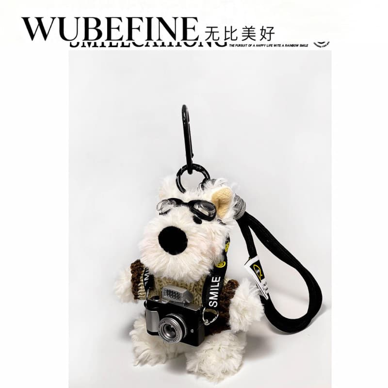 Pingente de Pelúcia de Cachorrinho Fofo de Desenho Animado West Highland, Decoração de Bolsa, Boneco, Chaveiro, Presente