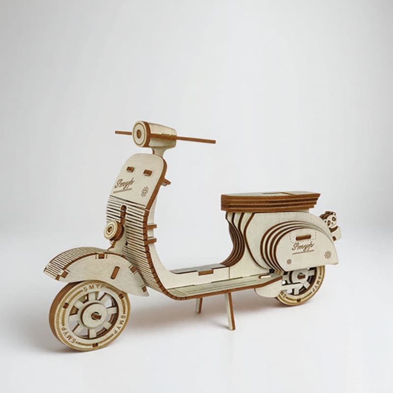 Panda bonito pequena motocicleta modelo de carro criativo ornamentos montados à mão quebra-cabeça educacional das crianç