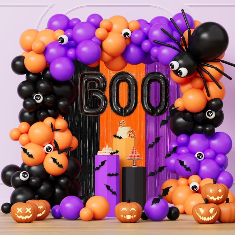 124 Pçs/Set Conjunto De Balões De Halloween Festa Aranha Fantasma Festival Atmosfera Decoração Balão Pacote De Corrente