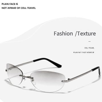 Óculos estilo futuro sem moldura Y2K Millennium estilo menina quente óculos de sol Retro ins moda feminina óculos de sol