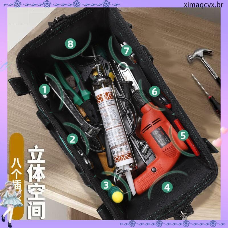 Kit de ferramentas para eletricista, forte, durável, portátil, grande capacidade, reparo, especial, multifuncional, lona