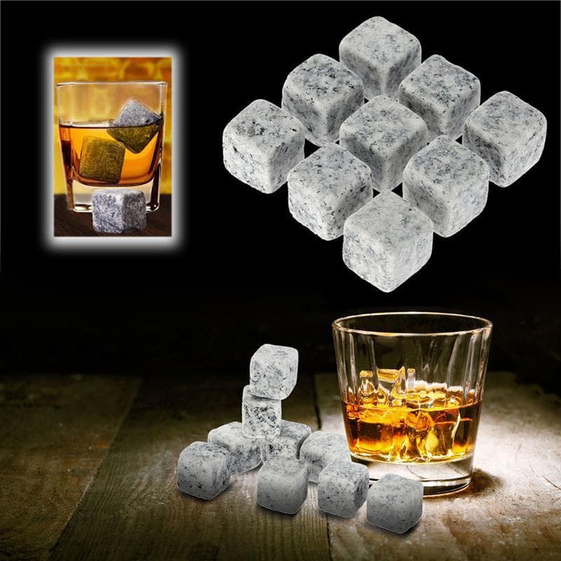 Pedras ziyulinph , Conjunto De 9 Cinza Para Resfriamento De Bebidas Ros Granito Em Formato De Cubo , Cubos De Gelo Reuti