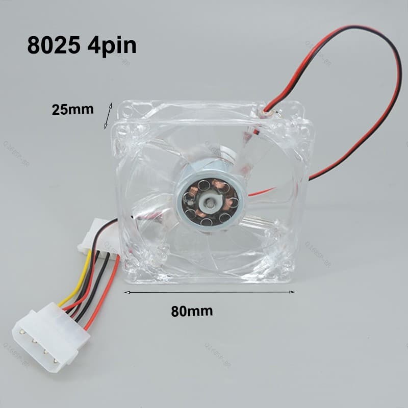 4 Pinos 8cm 8025 Ventilador De Refrigeração Sem Escova Com Verde Vermelho Bule Branco 4 Cores LED Para Computador Caso 8