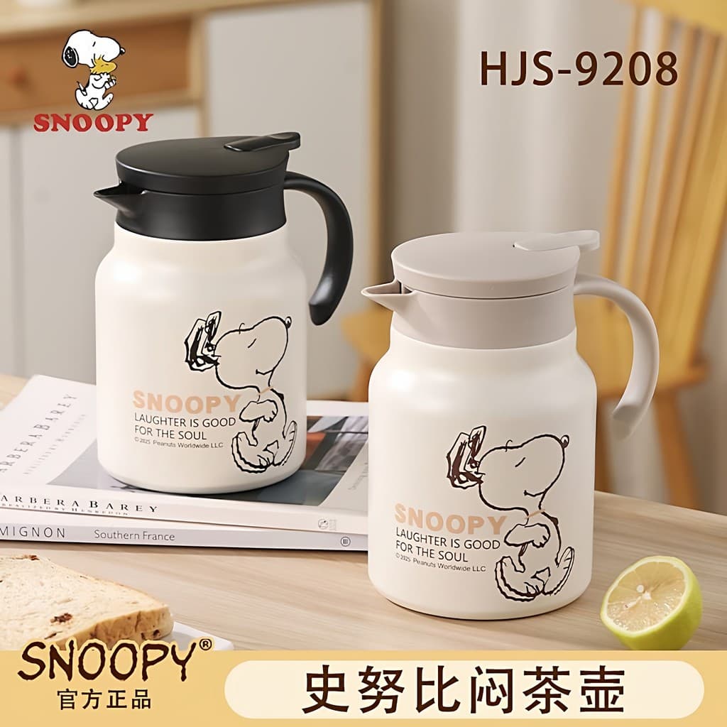 Snoopy garrafa térmica coberta de titânio 2026 novo estilo chaleira para escritório em casa garrafa bule de chá