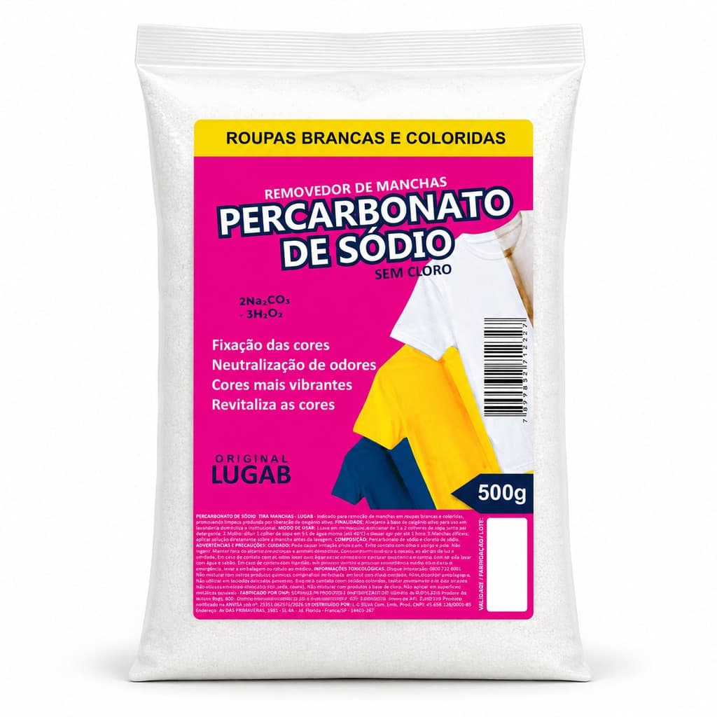 Percabonato De Sodio 500G - Removedor De Manchas de Roupas e Limpador de panela