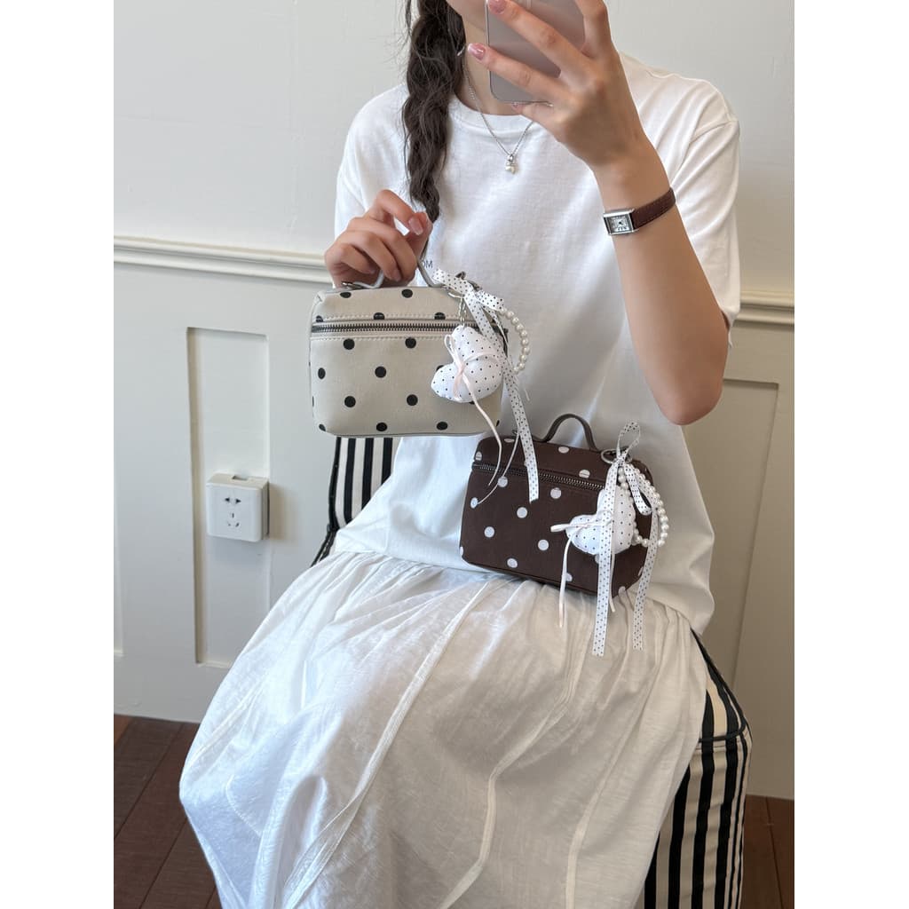 Dot Polka dot bolsa pequena bolsa feminina verão 2026 novo Ultra-leve pequeno saco do mensageiro balde na moda