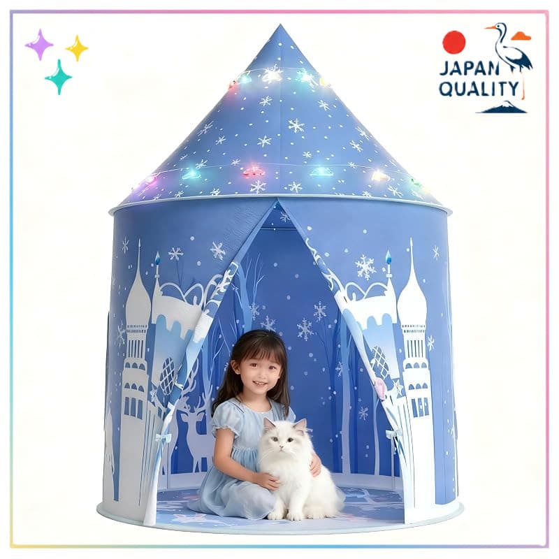 Eve Stone Infantil Barraca Infantil – Castelo de Neve Dobrável Casinha com Luz LED, Janelas, Bolsa de Transporte | Uso