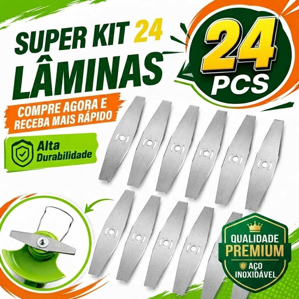 Kit 24 Lâminas De Aço Inoxidável Para Roçadeira E Cortador De Grama，Acessórios Para Capinador