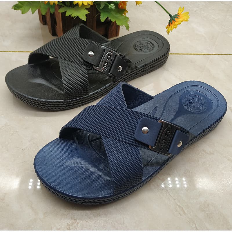 Chinelos masculinos genuínos Pull Back antiderrapantes chinelos internos 3265