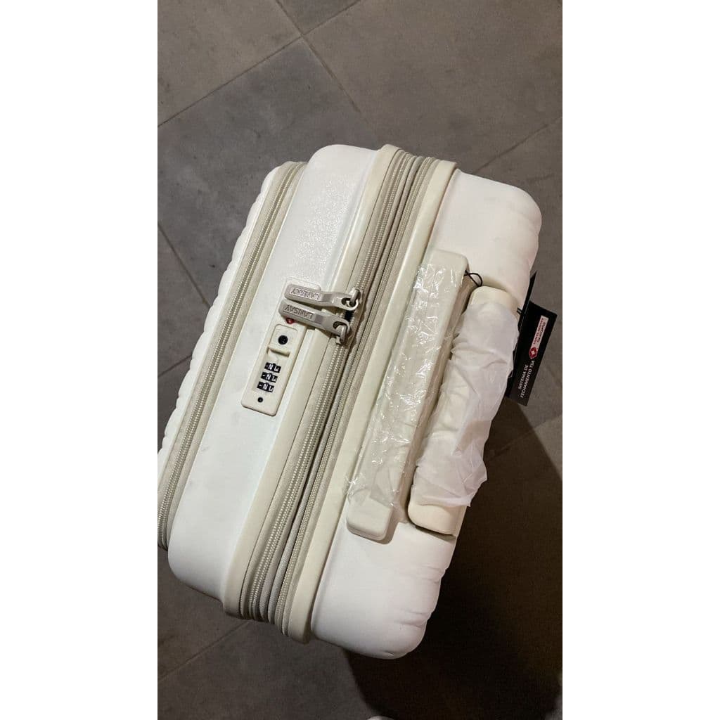 MALA DE VIAGEM EXPANSÍVEL COM RODINHAS OFF WHITE