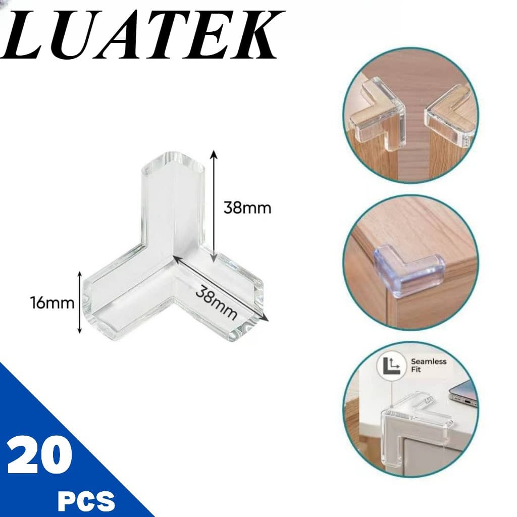 20 Protetor De Silicone De Mesa Quina Protetor Para Móveis Quadrado e Rotundidade Cozinha-LUATEK
