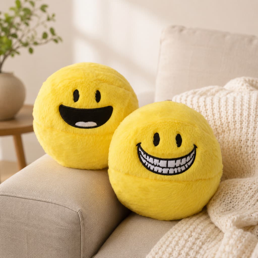 Boneca em forma de bola de boliche de expressão amarela criativa fofa acompanhando enfeites de presente de brinquedo de