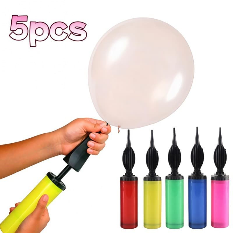 Bomba infladora manual para balões 5 peças cores sortidas prática para festas aniversários eventos decoração