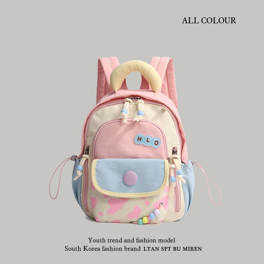 2026 UFBEH PETKIO Mochila escolar para jardim de infância Mochila leve para crianças Mochila com costura em cores contra