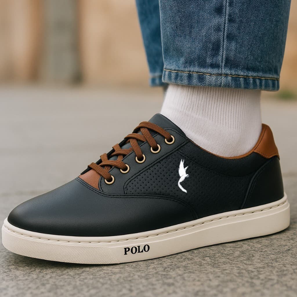 Combo Infantil Tênis Masculino Preto com Relógio Digital e Meia
