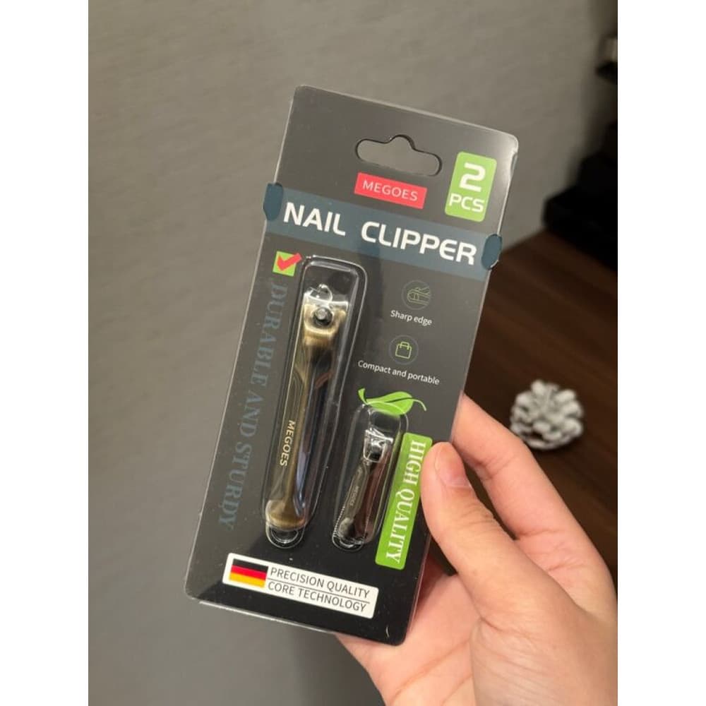 Cortador de unhas doméstico à prova de respingos, tamanho familiar, conjunto de duas peças, borda curvada, cortador de u