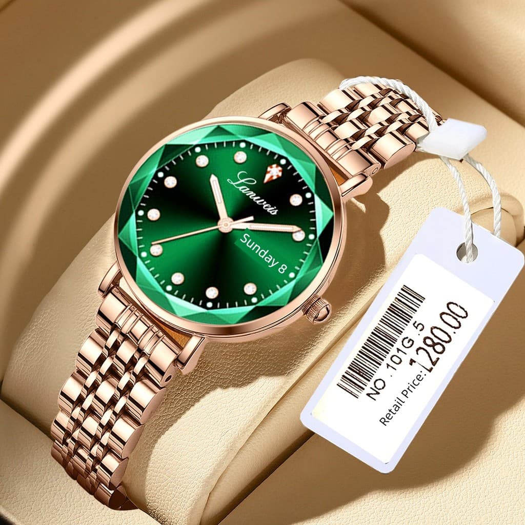 relogio feminino relogio feminino pequeno 2024 novo estilo relógio meninas pequeno verde relógio mecânico automático luz