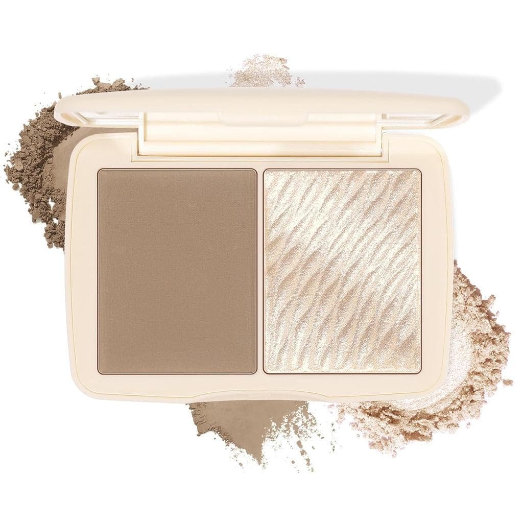 2-in-1Contour&HighlighterPalette-Matte&ShimmerFaceMakeupDuo,HighlyPigmented&BlendableCheekPallet,LongLastingSculptingPow