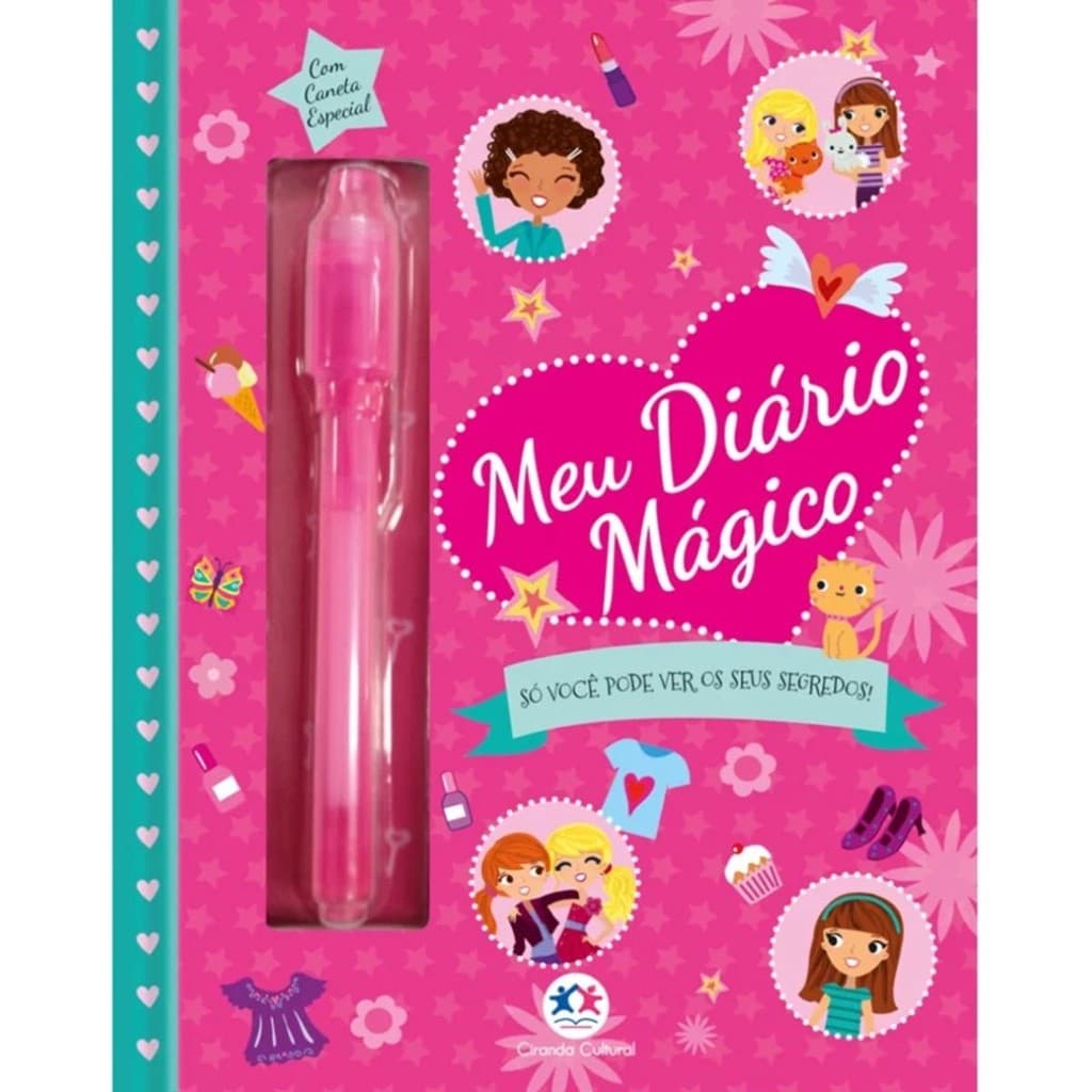 Meu Diário Mágico Pink Ciranda Cultural Com Caneta Invisível Infantil Com Caneta Especial