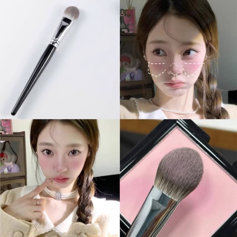 Resgate o rosto deprimido!Pincel iluminador de coração pêssego sob os olhos, pincel de maquiagem Facial, brilho parcial,