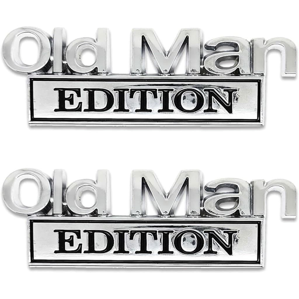 Emblema De Carro Old Man Edition De 2 Unidades , Adesivo 3D , Decalque De Placa De Identificação De Edição Engraçada Par