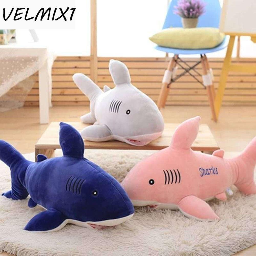 VELMIX1 Tubarão Gigante Brinquedo De Pelúcia Engraçado Dos Desenhos Animados Crianças Brinquedos Decorar Animais Do Mar
