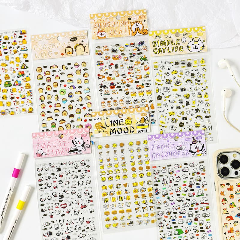 Natural bonito amigos dos desenhos animados adesivos transparentes menina coração decoração grande à prova dwaterproof á