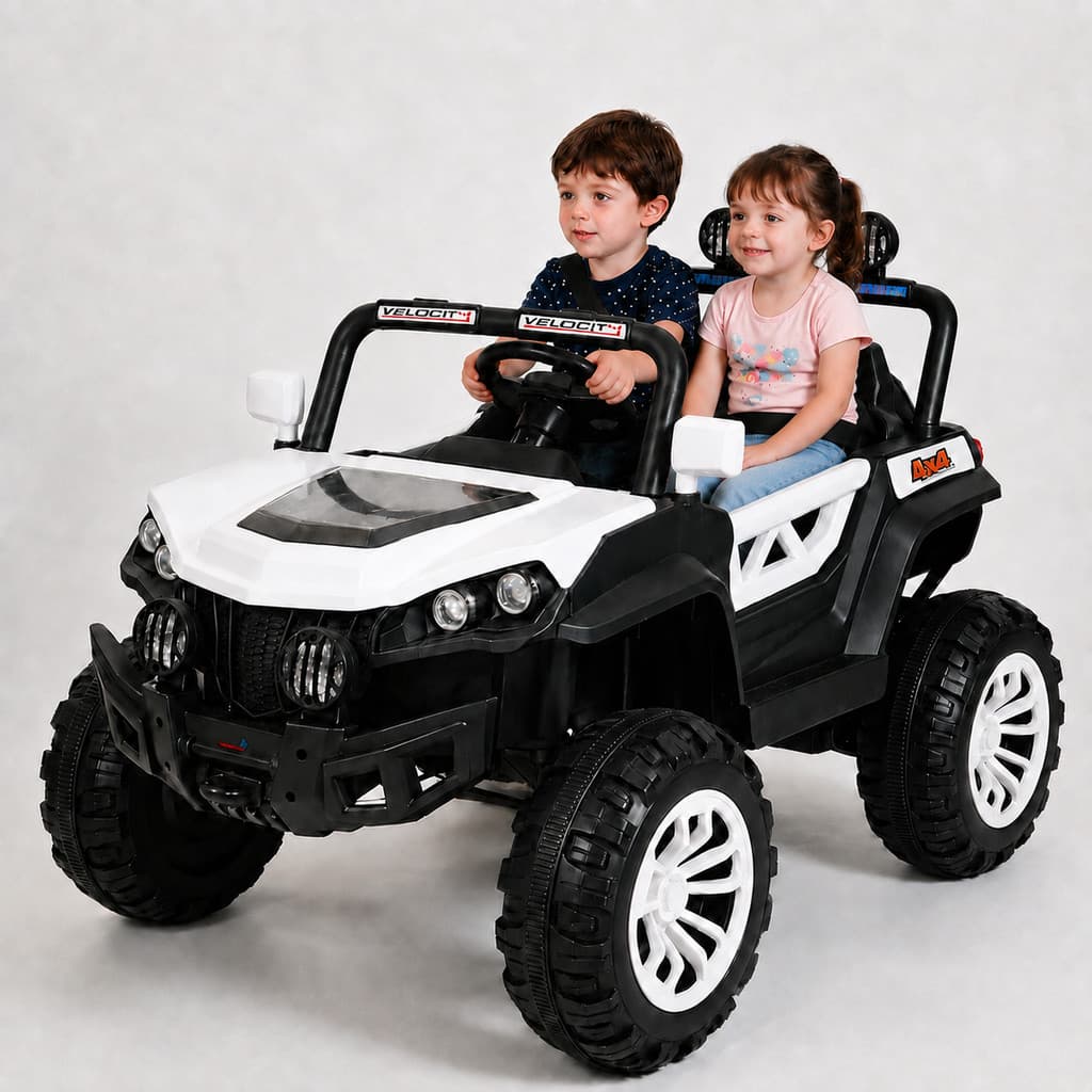 Carro elétrico infantil 12V de 2 lugares estilo jeep com controle remoto e tamanho grande para a criança se divertir UTV