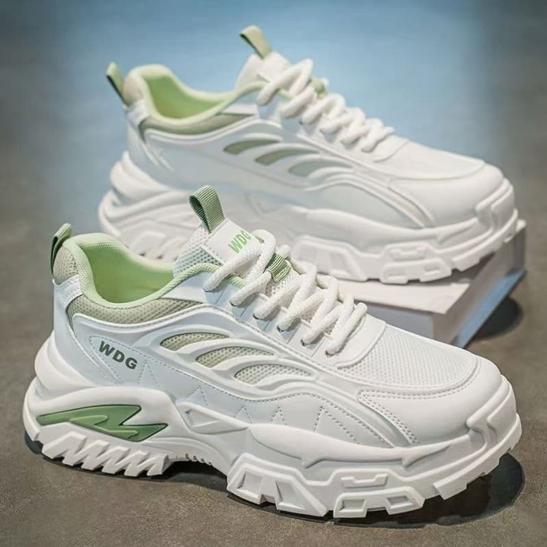 Sapatos masculinos verão de sola grossa resistente ao desgaste aumento de altura malha respirável tênis de corrida adole