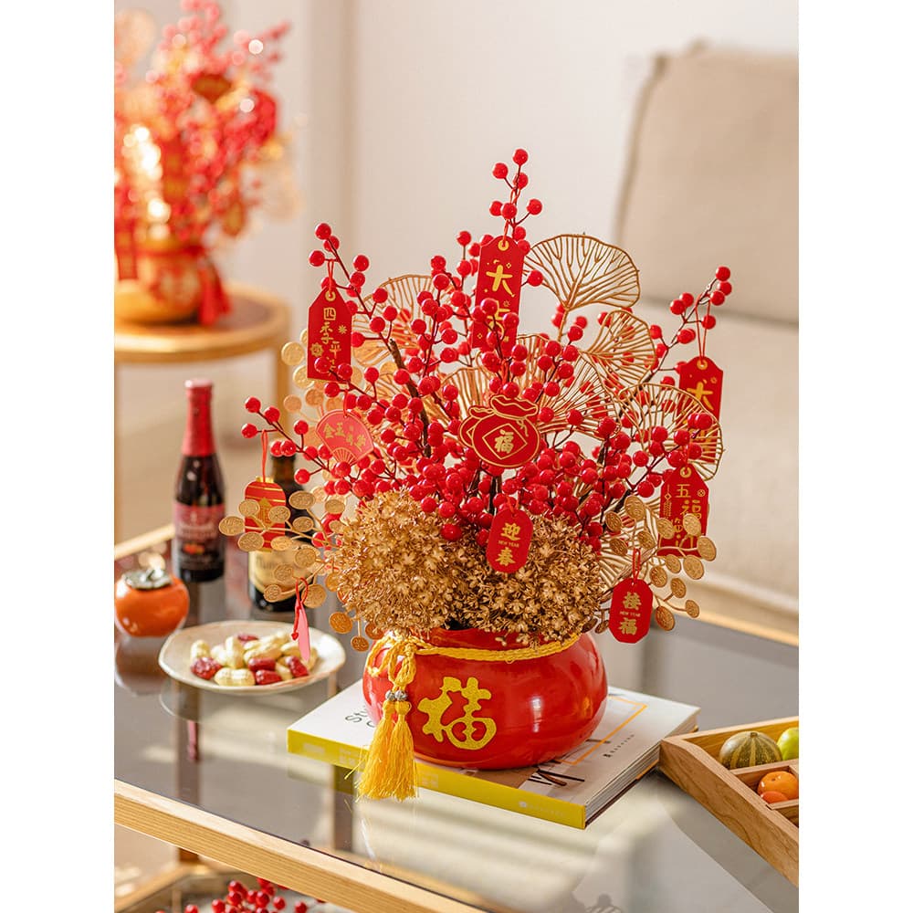Juhan ano novo ano novo sala de estar decoração fortuna frutas bênção balde ornamentos Housewarming novos presentes para