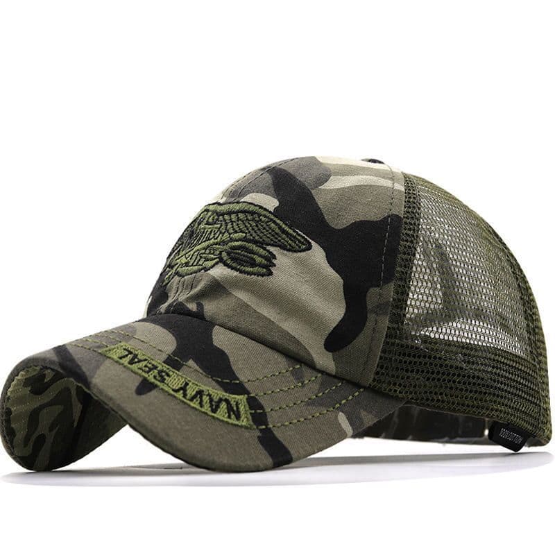 Chapéu masculino camuflagem chapéu bordado malha boné respirável ao ar livre boné de pico verão masculino chapéu de sol