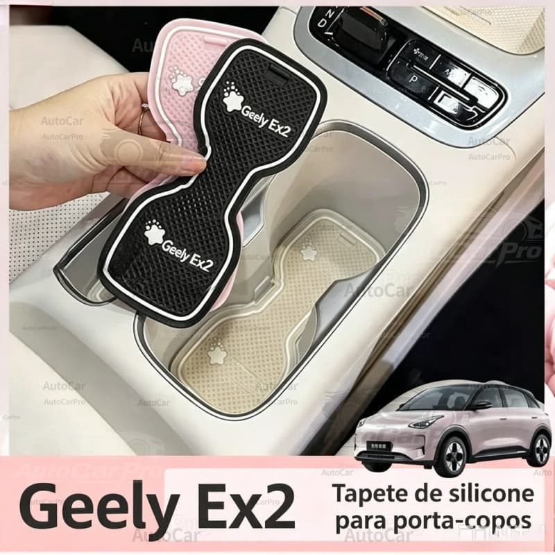 Adequado para tapete de porta Geely Ex2, tapete para porta-copos, tapete antiderrapante, acessórios para carro OKAI.