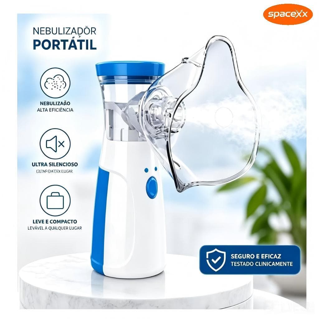 Nebulizador Inalador Portatil Ultrassonico Silencioso Bivolt -Spacexx
