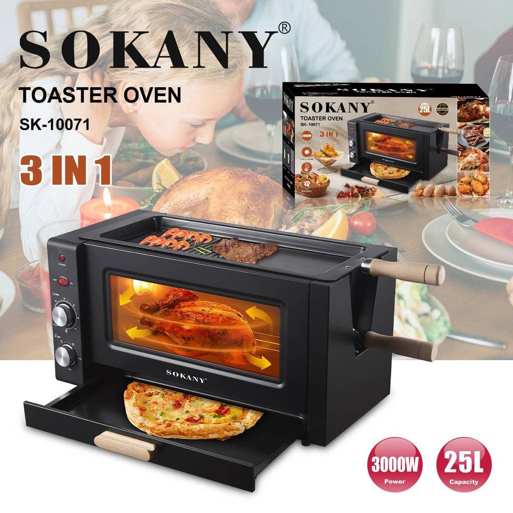 Comércio exterior SOKANY10071 FORNO 3 em 1 Pizza Bife Frigideira Grill FORNO Elétrico Doméstico FORNO