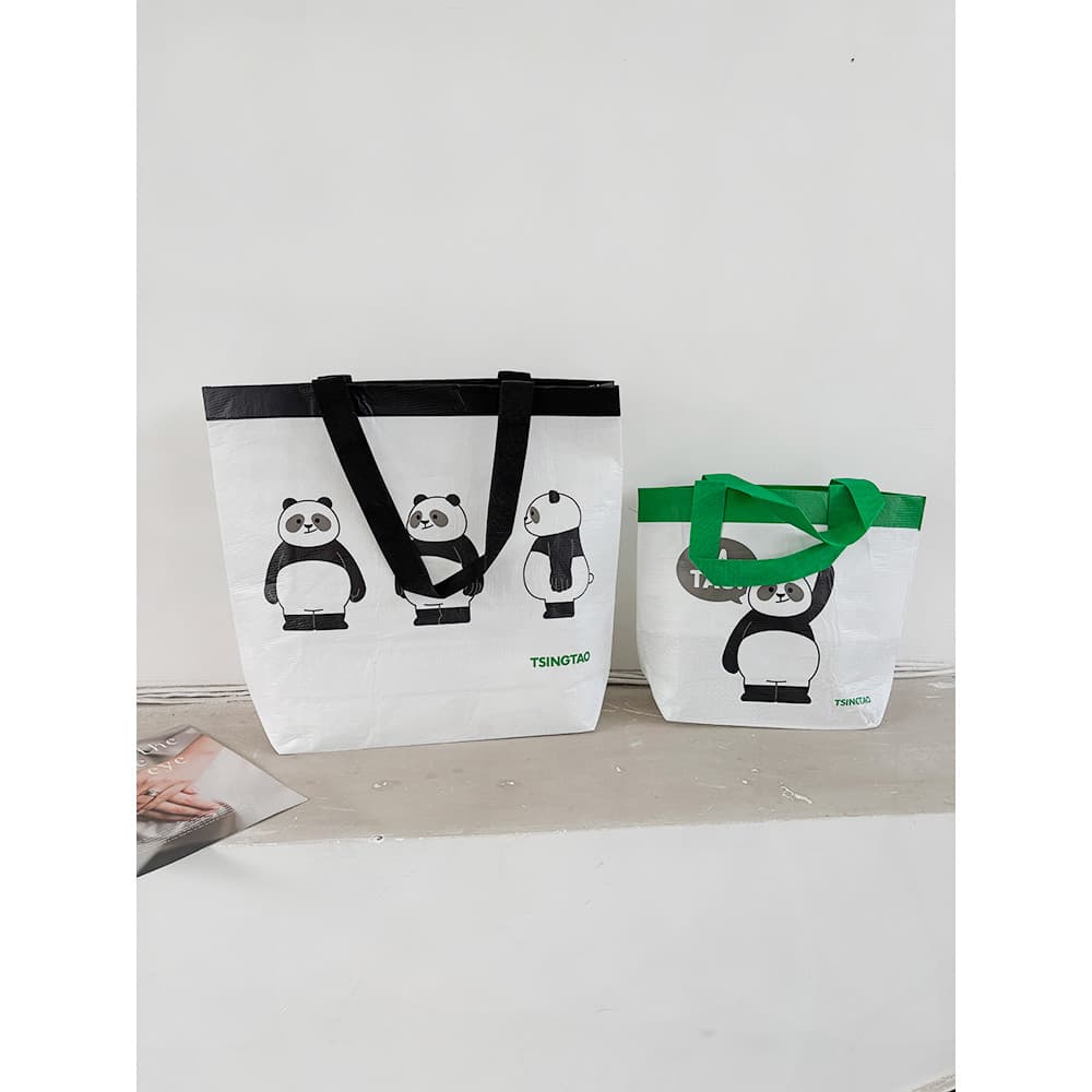 Conjunto de 2 peças saco de compras de pano Lixin bonito Panda bolsa de ombro supermercado à prova dwaterproof água saco