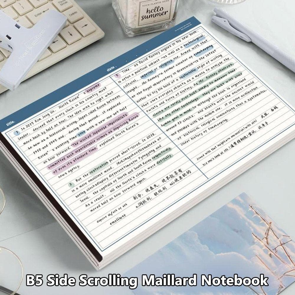 MIOSHOP 20 Folhas/Bloco De Notas De Livro , Caderno B5 Horizontal Rasgável , Blocos Escrita B5 , Escritório Escolar