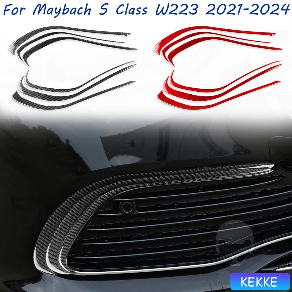 Para Mercedes Benz Maybach S Classe W223 2021-2024 Kit De Ventilação De Ar Lateral Frontal Adesivo Decorativo De Fibra D