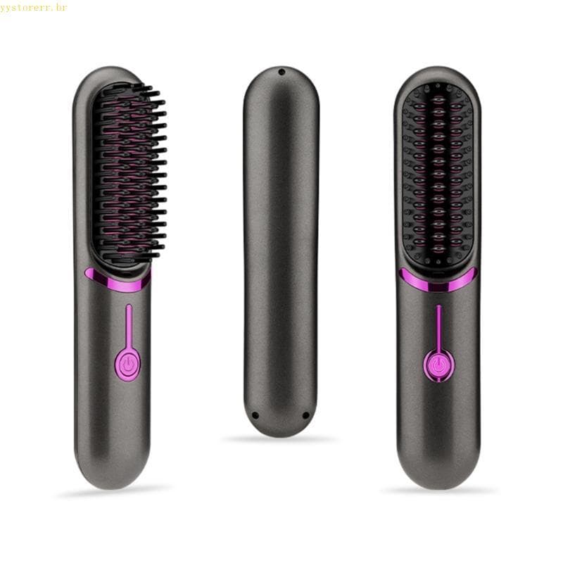 YYS Escova Alisadora Cabelo, Portátil Para Alisamento, Pente Viagem, Alisador Feminino,, Recarre