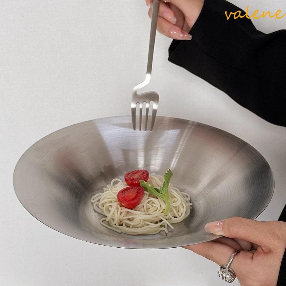 Prato VALENE , Tigela De Salada Coreana Aprofundada À Prova De Ferrugem , De Comida Redondo Empilhável De Aço Inoxidável